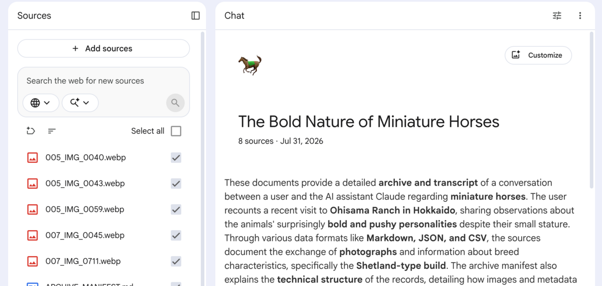 chattrove archive as NotebookLM sources